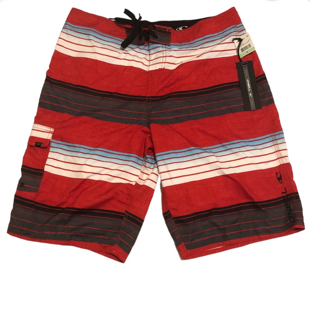 O'Neill Red and Black Board Shorts